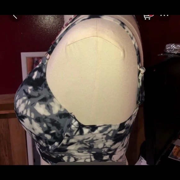 VS Pink Bonded Bra black and white tie dye Small - Picture 3 of 8